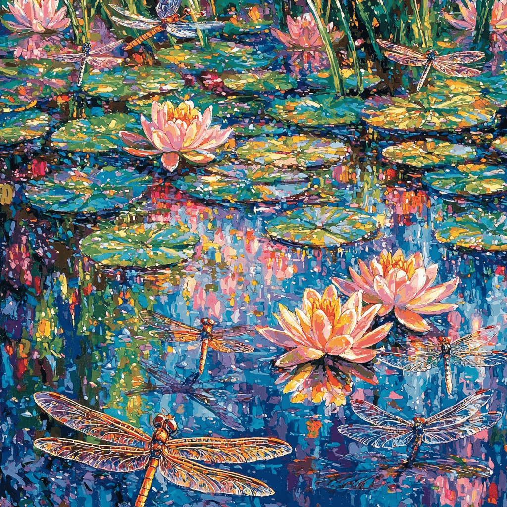 Pierre Bonnard Inspired Mystical Dragonflies Paint By Numbers Kits