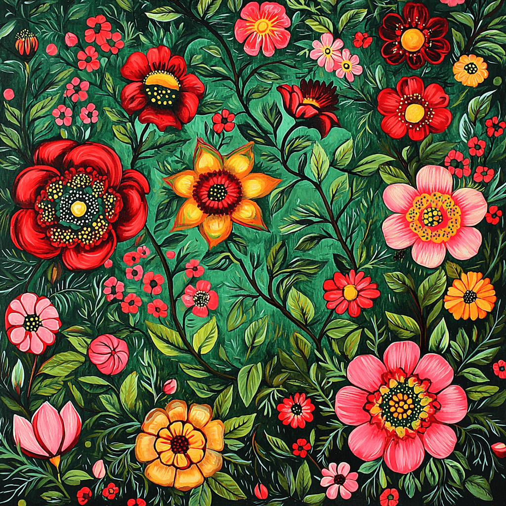 Frida Kahlo Inspired Ethereal Floral Fusion DIY Paint By Numbers