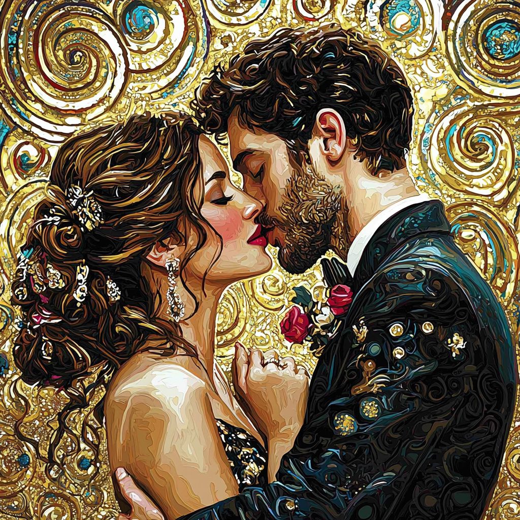 Gustav Klimt Inspired Golden Aura Paint By Numbers Art