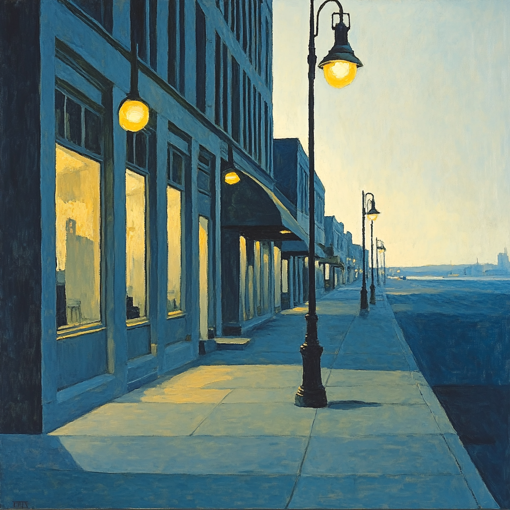 Edward Hopper Inspired Lonely City Street DIY paint by numbers