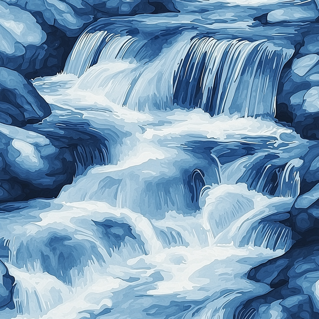 Michelangelo Inspired Serene Cascade Number Painting