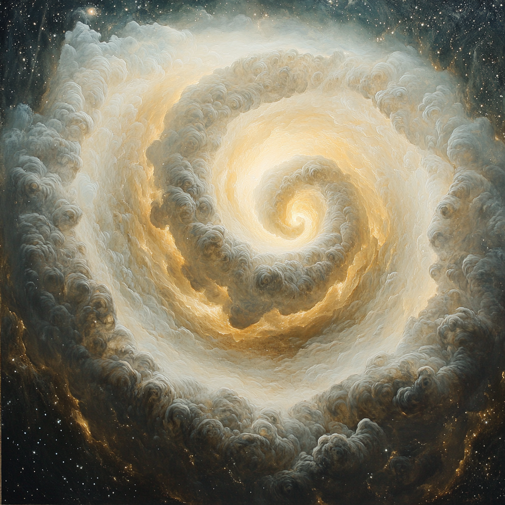 Michelangelo Inspired Nebula Embrace paint by color