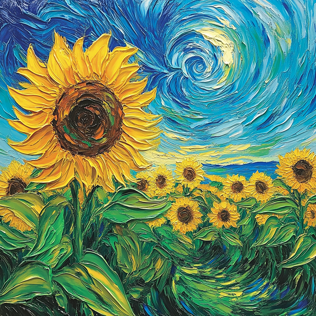 Van Gogh Inspired Sunflower Garden Painting by numbers kit