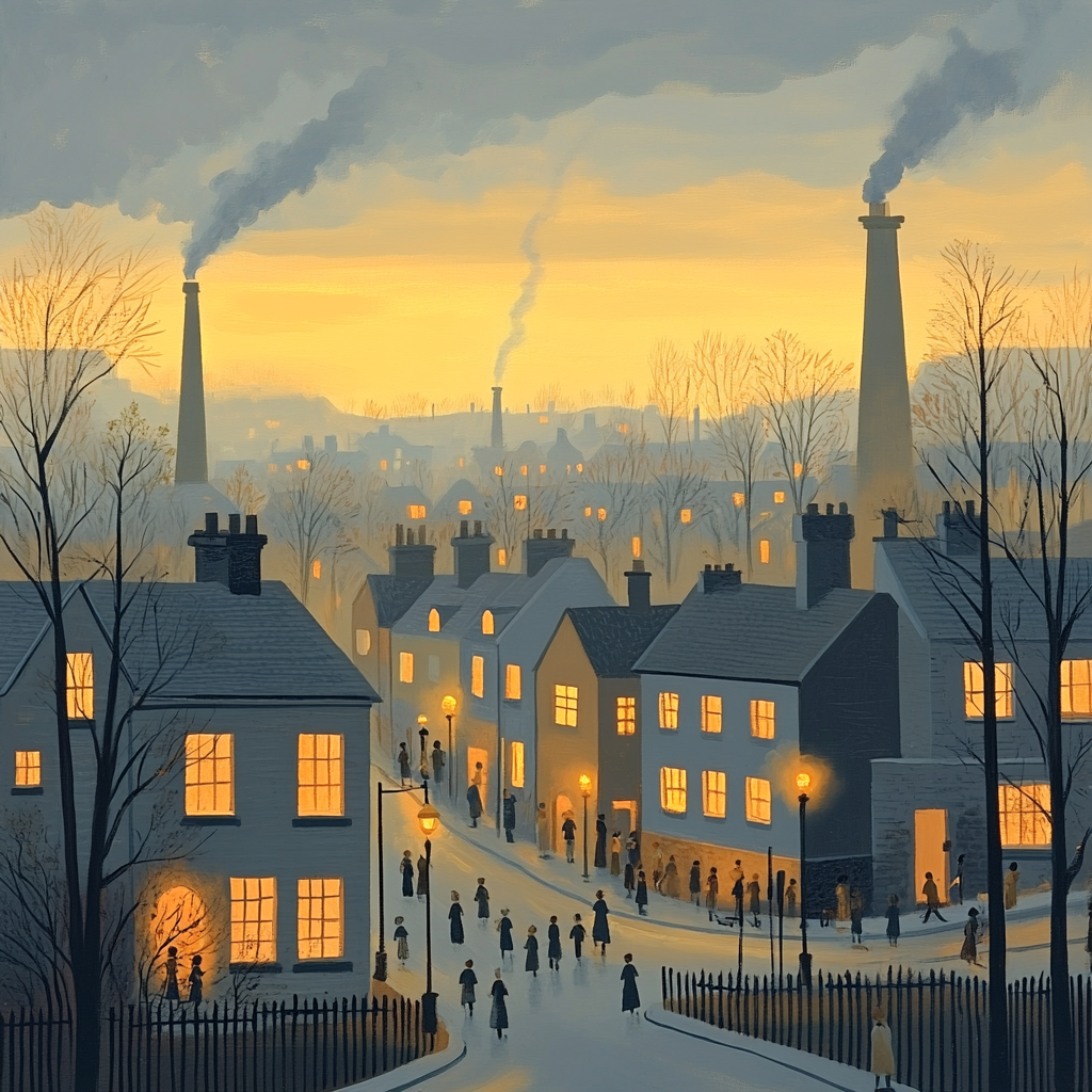 Lowry Inspired Industrial Morning paint by numbers