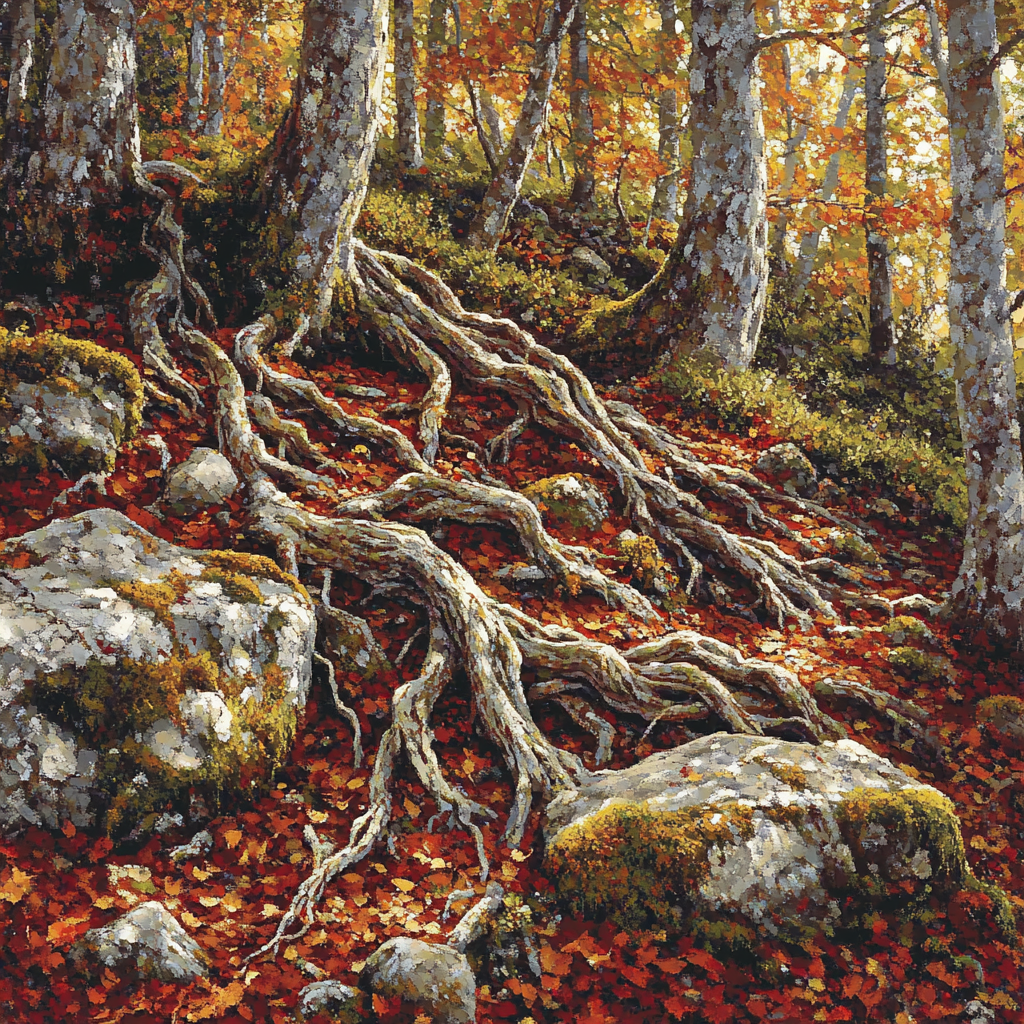 Arthur Lismer Inspired Twisted Root Study Paint by numbers art