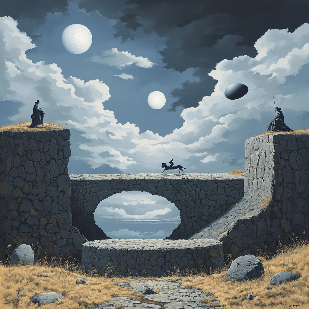 René Magritte Inspired Mythological Fusion paint by numbers