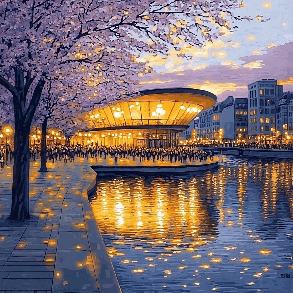 Riverwalk Opera House View Brisbane Australia Numbered painting kits