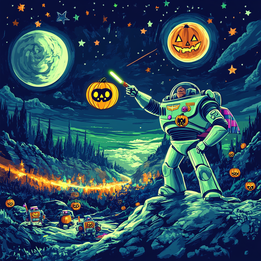 Space Ranger Halloween Patrol paint by number