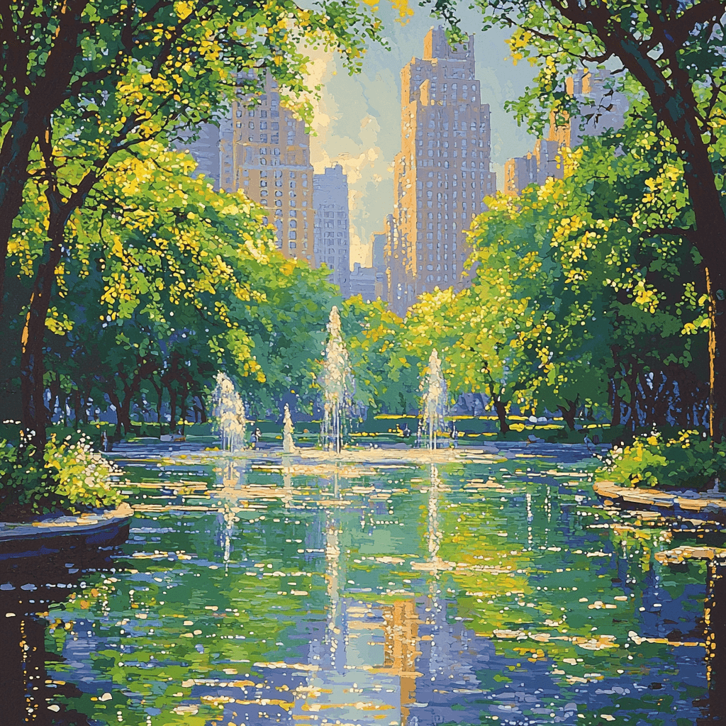 Claude Monet Inspired Impressionist City Park Paint By Number