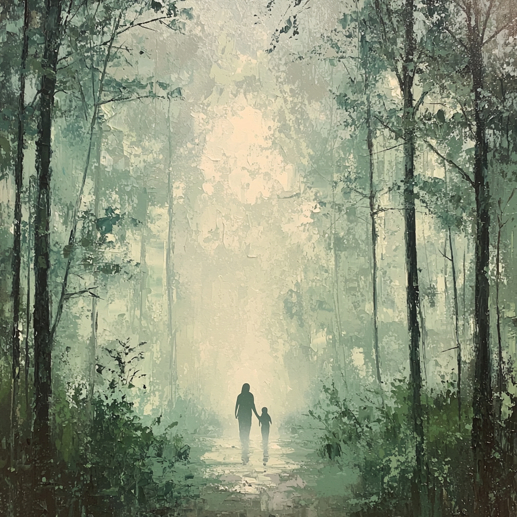 Misty Morning Promenade Painting Number Kit