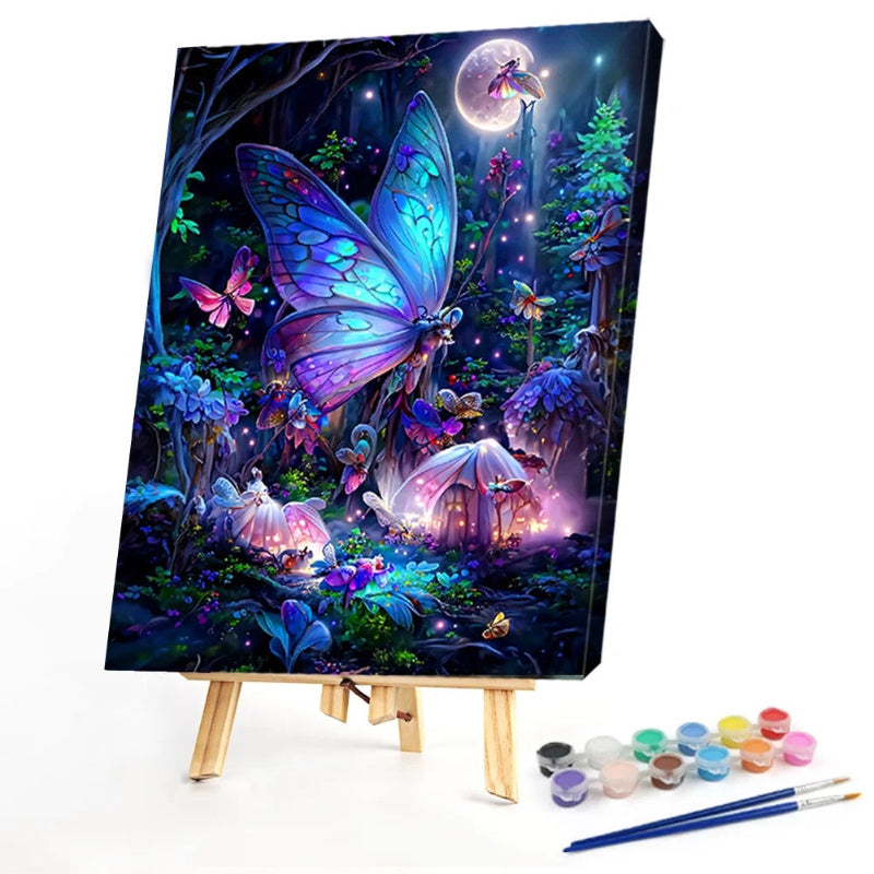 Enchanted Forest Butterfly Glow Paint By Number Kit