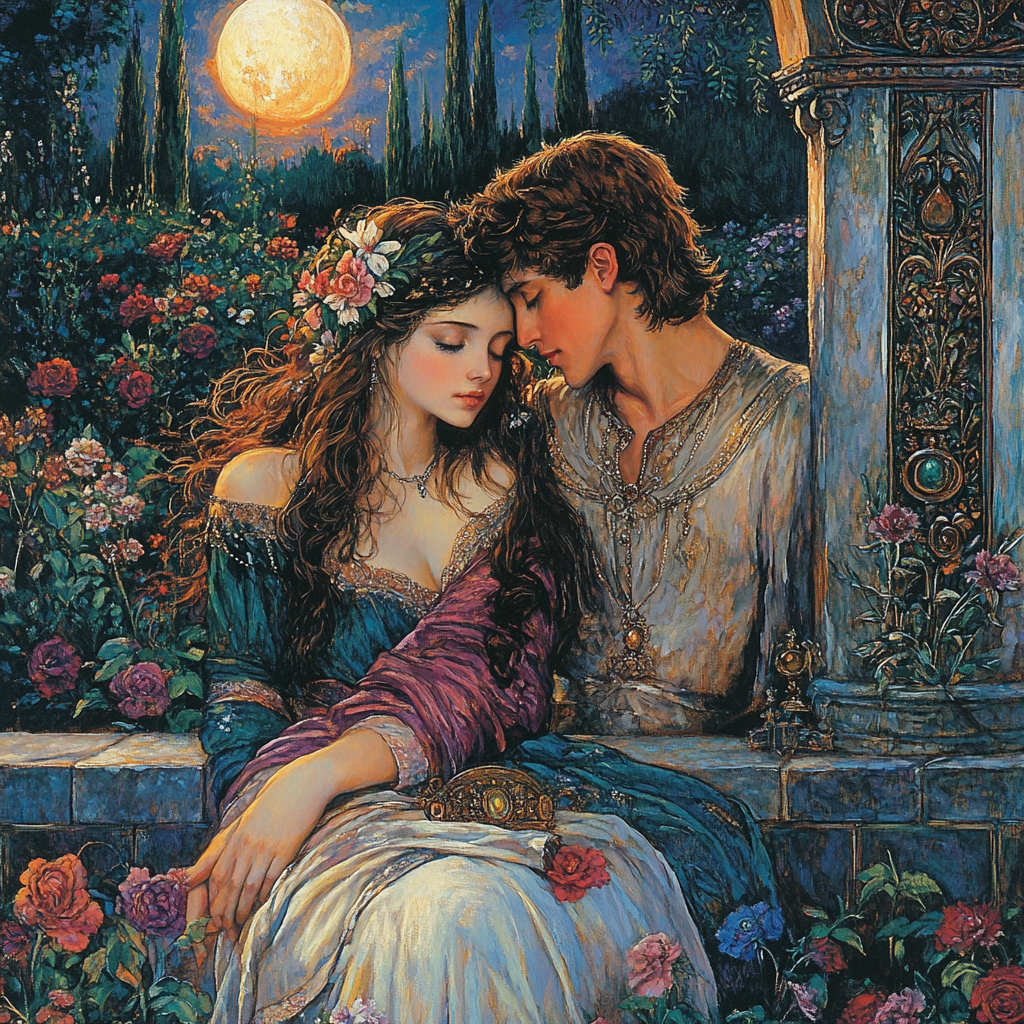 Dante Gabriel Rossetti Inspired Lovers In Dusk Paint by numbers art