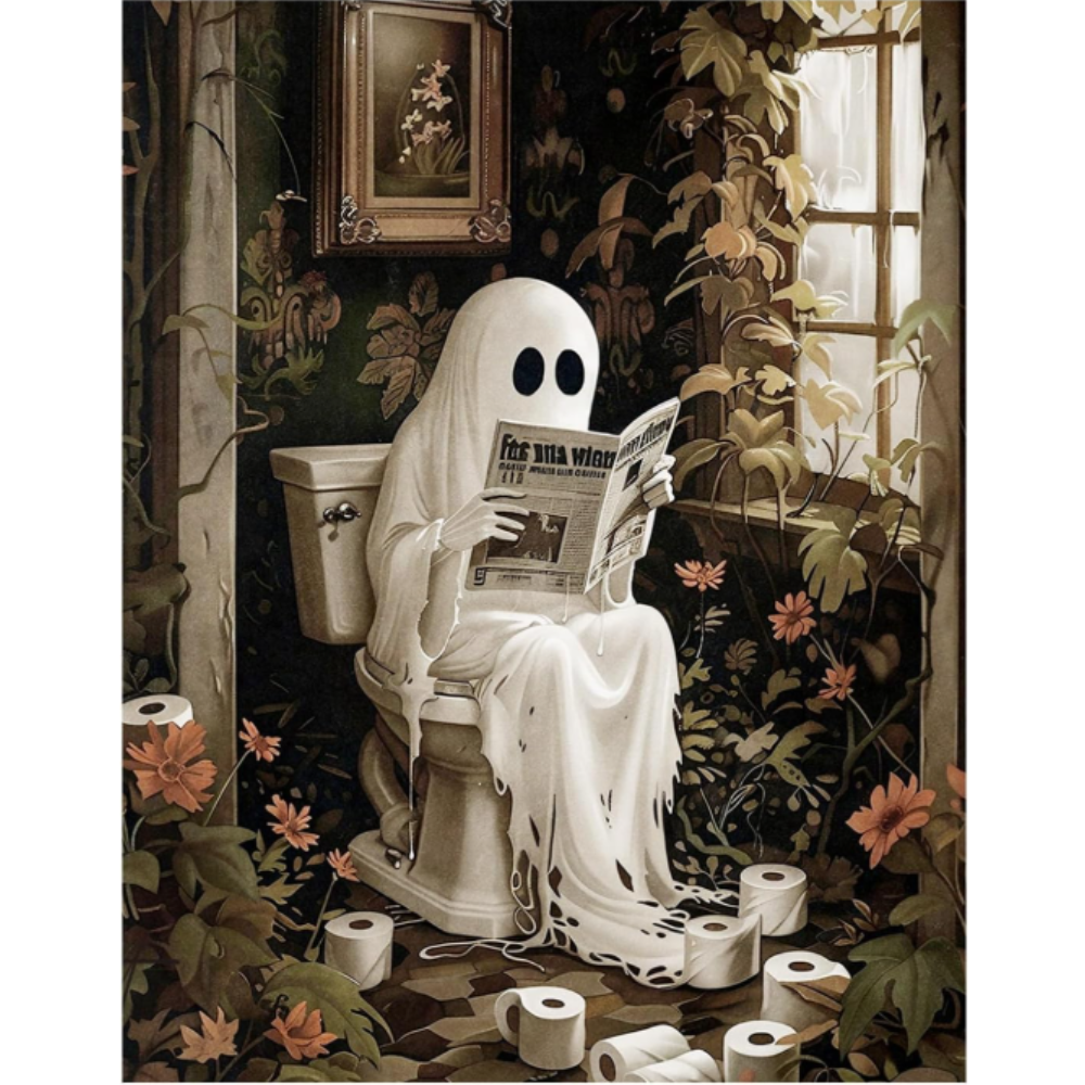 Mandun Halloween Ghost Paint by Numbers Kit Acrylic DIY Home Decor