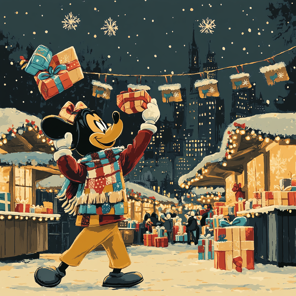 Holiday Market With Goofy And Gifts Paint by numbers kits