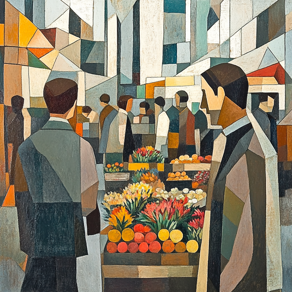 Picasso Inspired Abstract Market Painting by numbers kit