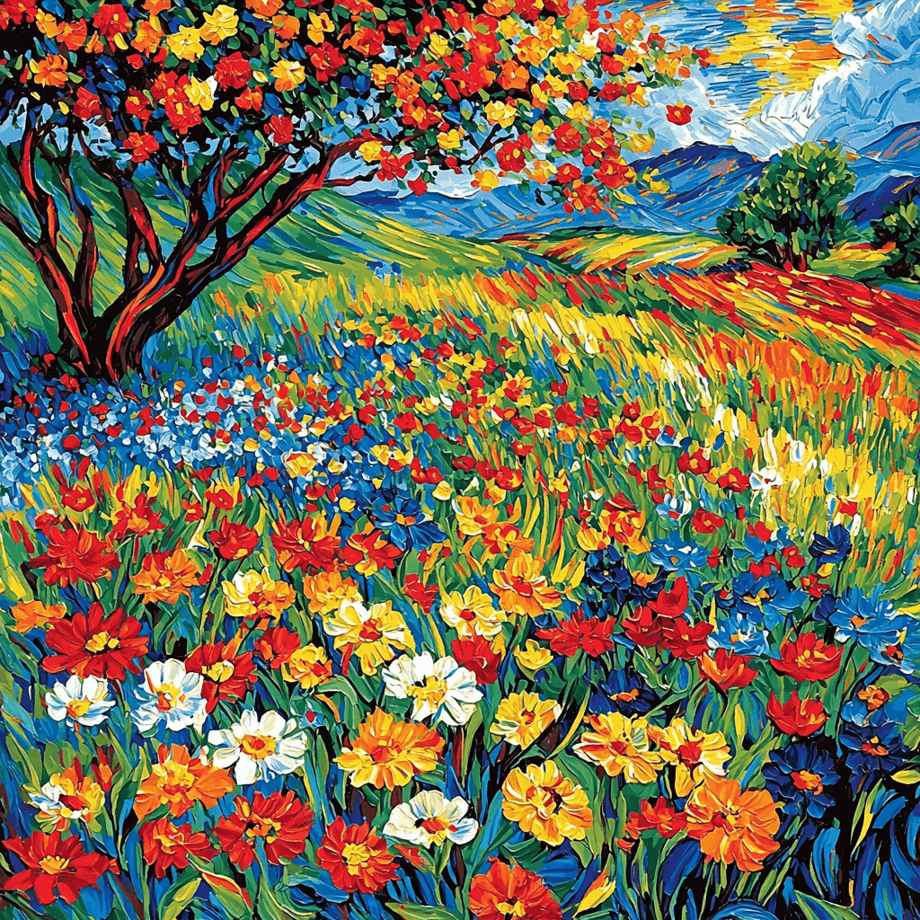 Vincent Van Gogh Inspired Charming Meadows Painting Number Kit