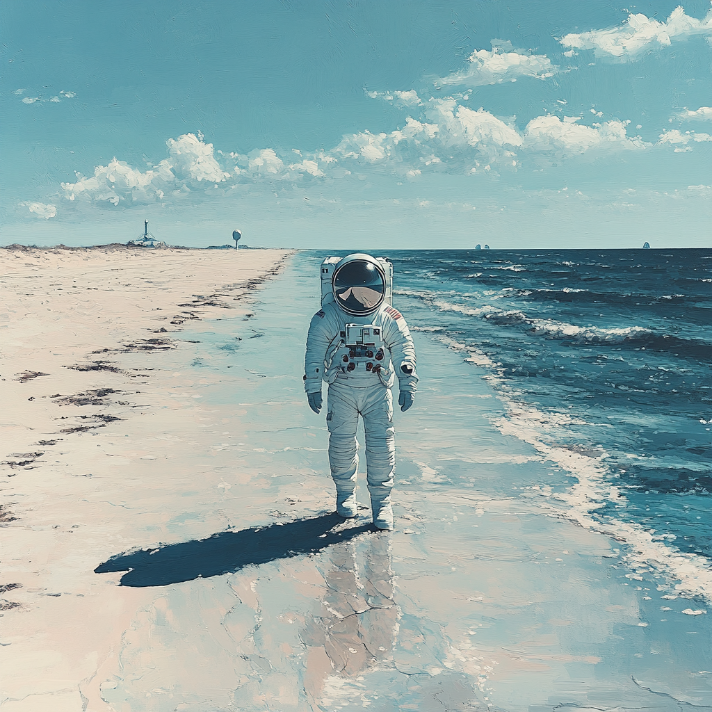 Salvador Dali Inspired Astronaut On Shoreline Paint by numbers kits