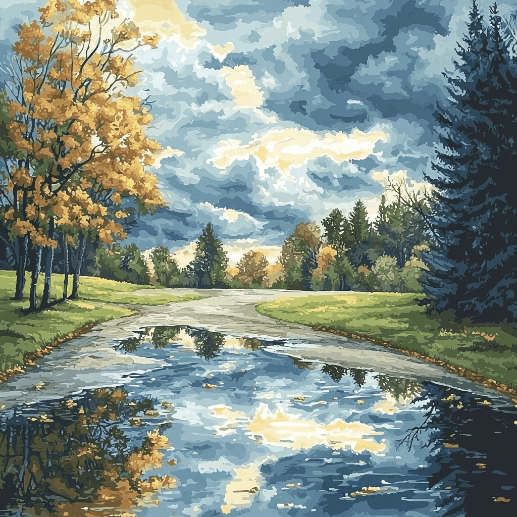 Edvard Munch Inspired Expressionist Rainy Day Paint By Numbers