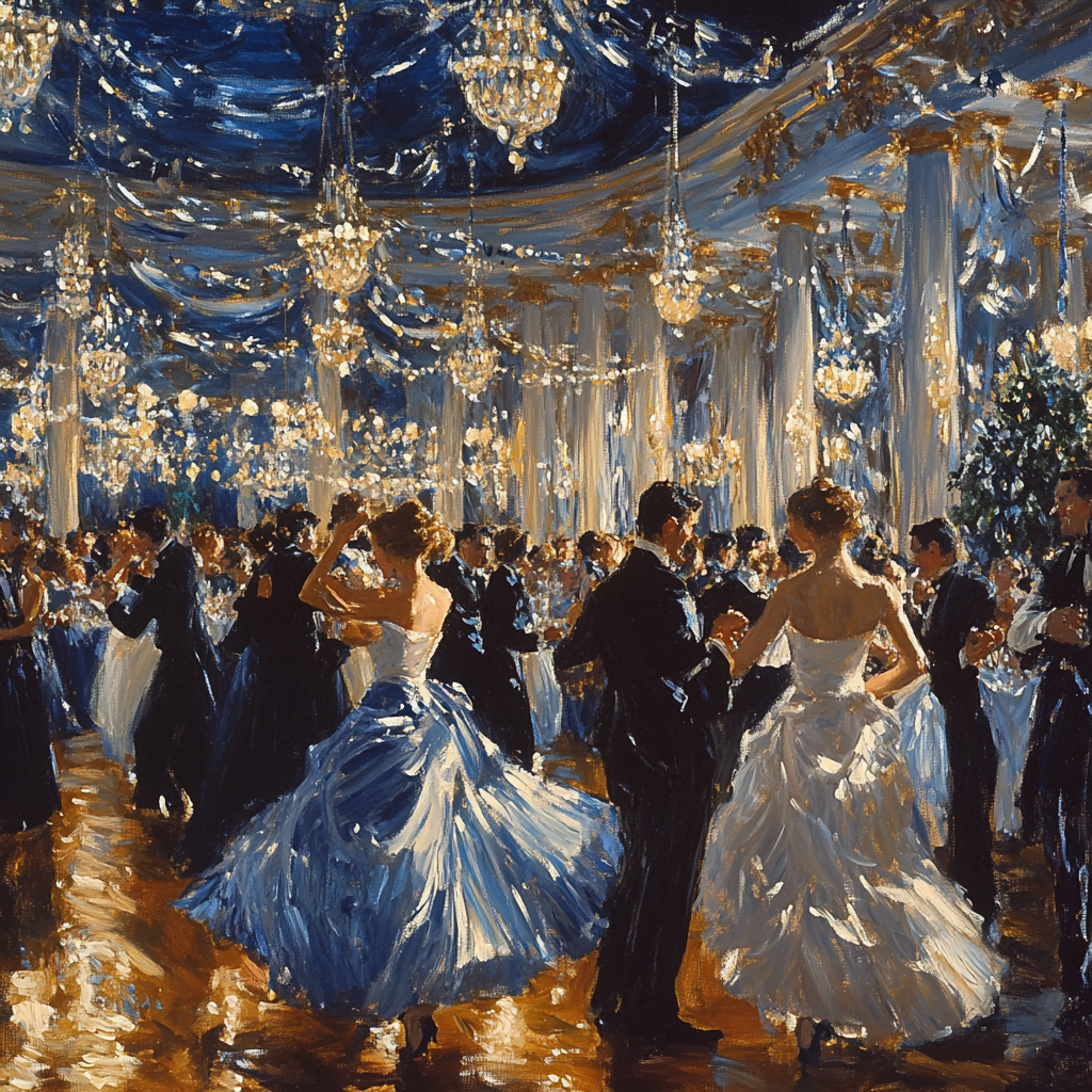 John Singer Sargent Inspired Elegant Ballroom Numbered painting kits