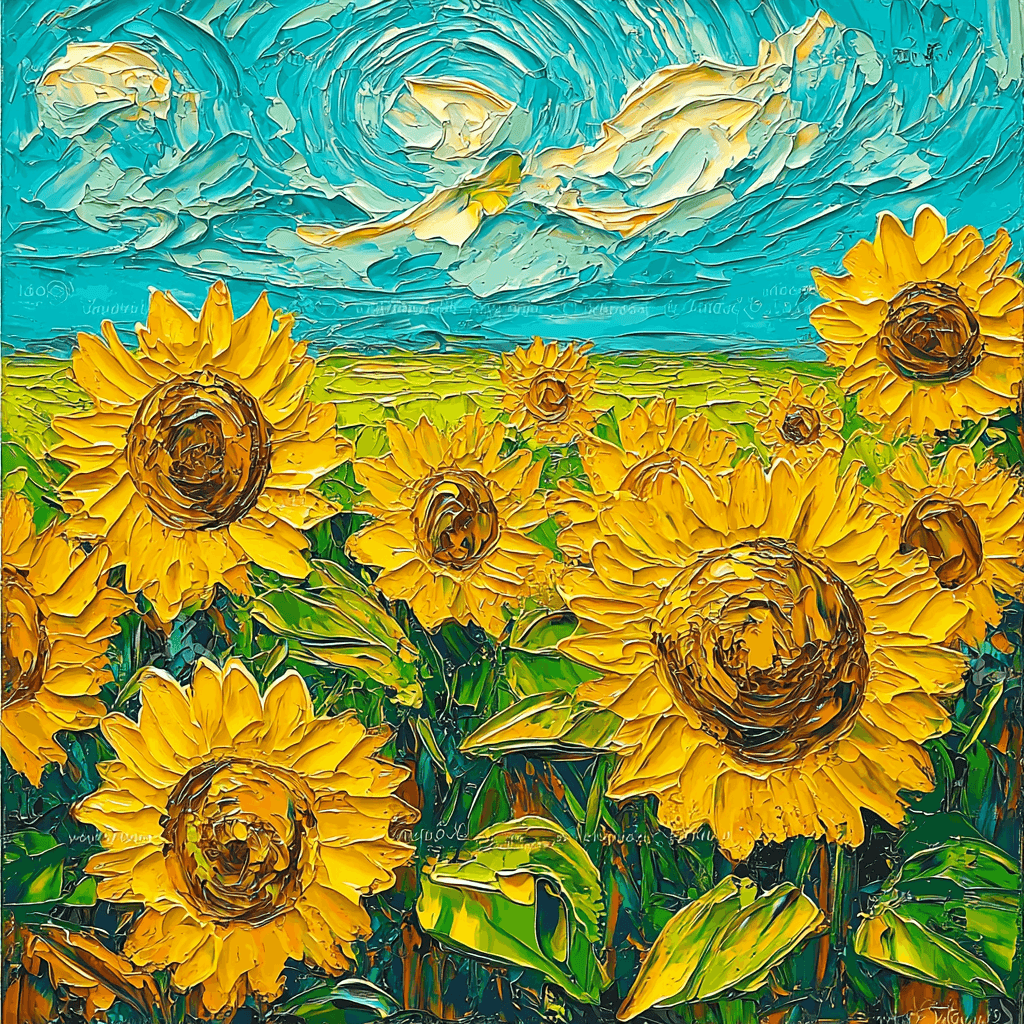 Vincent Van Gogh Inspired Sunflower Fields Delight Painting Number Kit