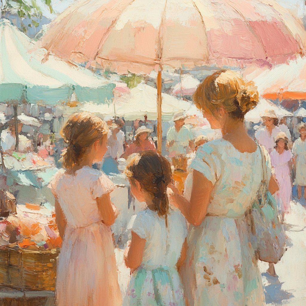 Mary Cassatt Inspired Mothers Market DIY paint by numbers