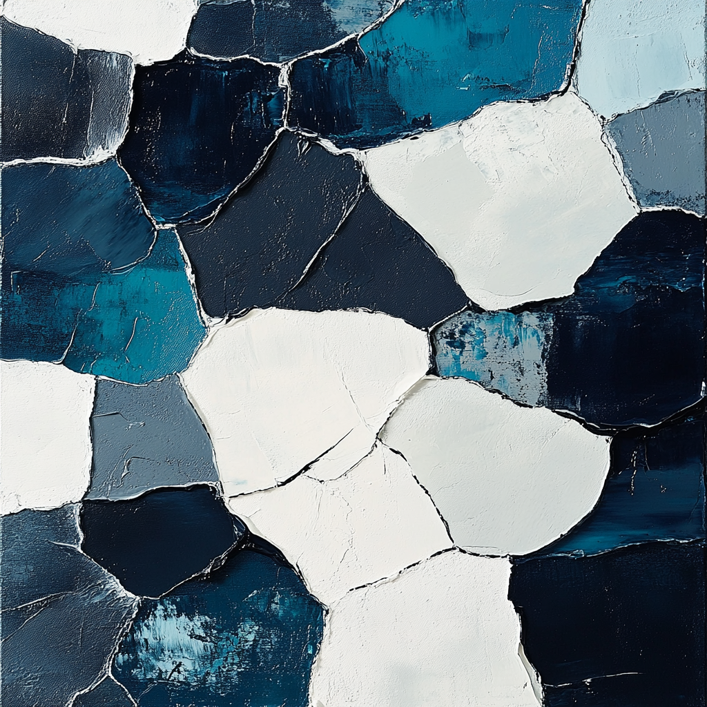 Jean-Paul Riopelle Inspired Lunar Tundra Mosaic Number painting