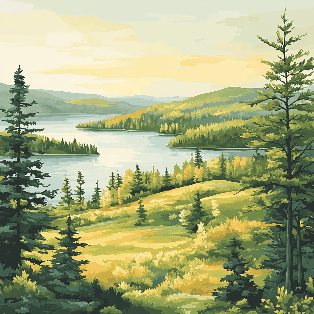 Franklin Carmichael Inspired Spring Meadow Overlook Paint by numbers kits