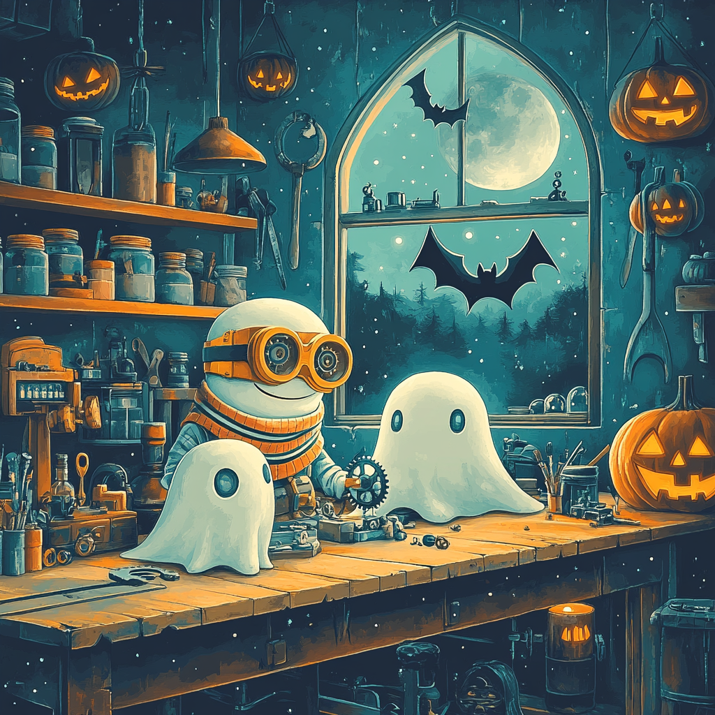 Gadget Ghost Workshop At Twilight Painting by numbers kit