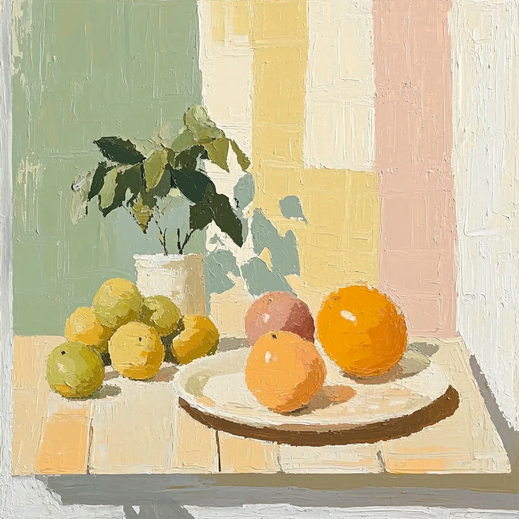 Morandi Inspired Joyful Fruits Still Life Painting Number Kit