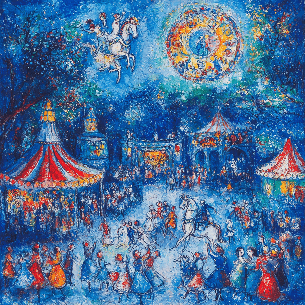 Marc Chagall Inspired Eccentric Circus Parade Paint By Numbers Art