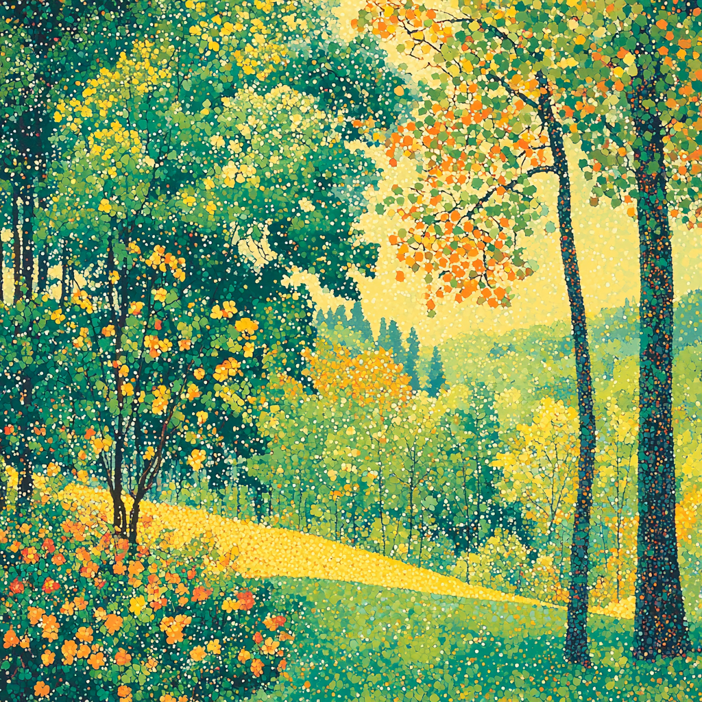 Georges Seurat Inspired Whimsical Nature Tapestry Painting Number Kit