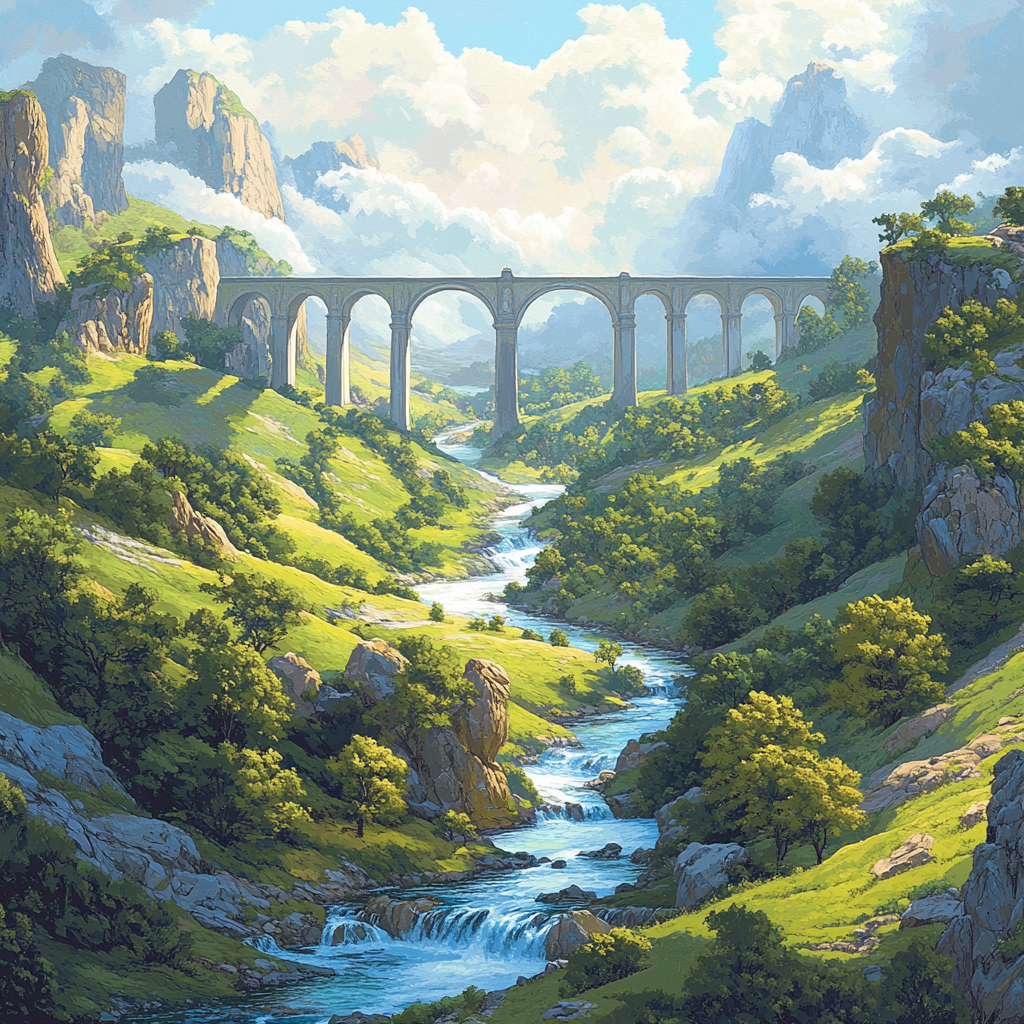 Raphael Inspired Tranquil Renaissance Valley With Flowing River paint by number