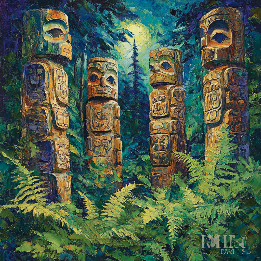 Emily Carr Inspired Monumental Totem Clearing painting number kit