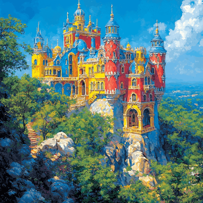 Sintra's Pena Palace - Portugal Painting By Numbers Kit