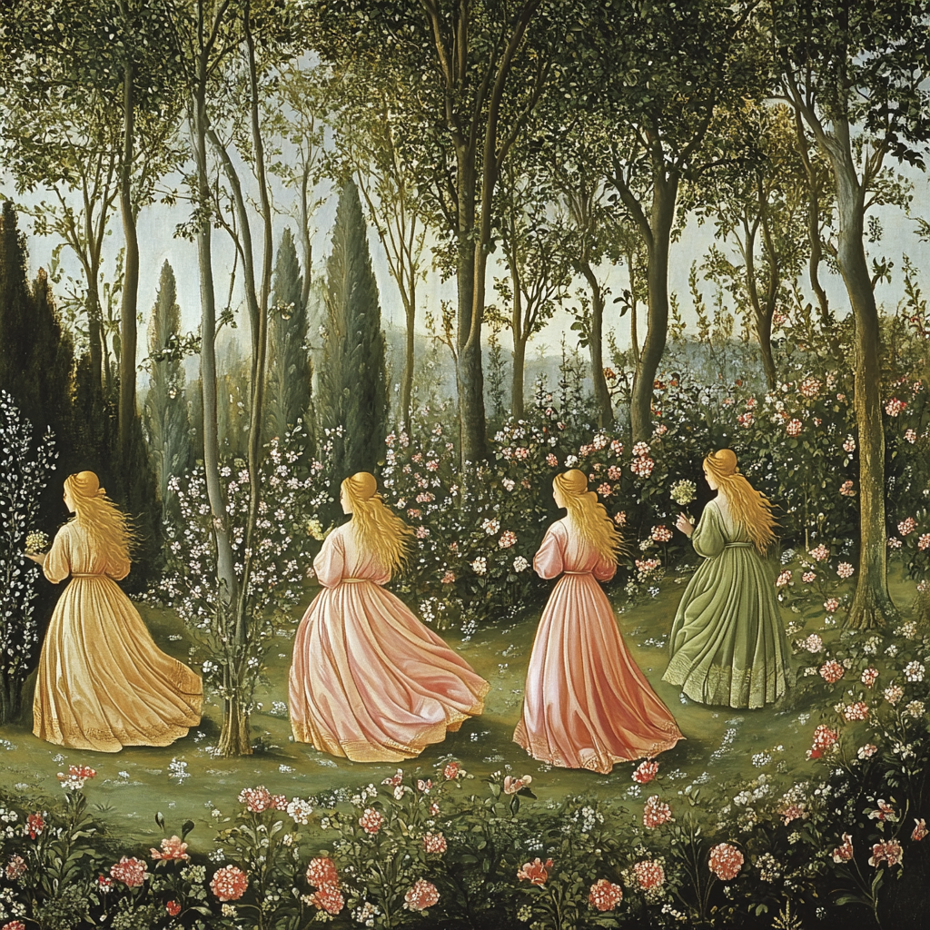 Botticelli Inspired Springtime Garden Paint by numbers kits