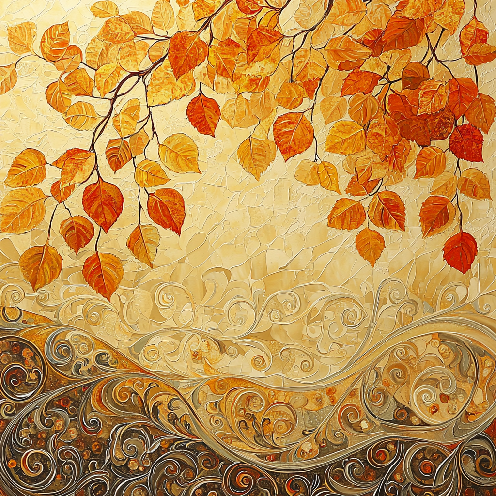 Gustav Klimt Inspired Ethereal Autumn Foliage Paint By Numbers