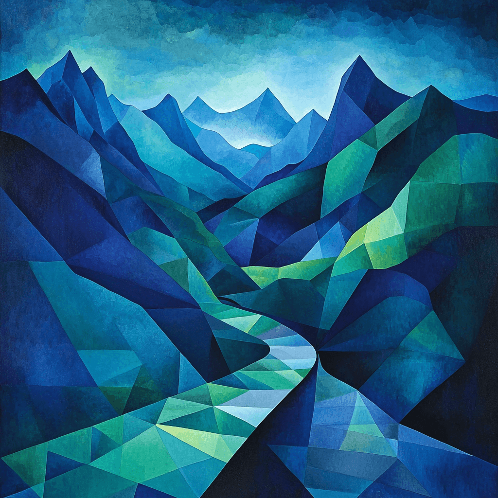 Wassily Kandinsky Inspired Abstract Mountain Vista Painting Number Kit