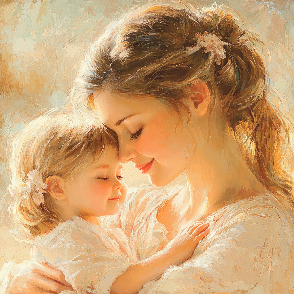 A Mother's Kiss Painting By Numbers Kit