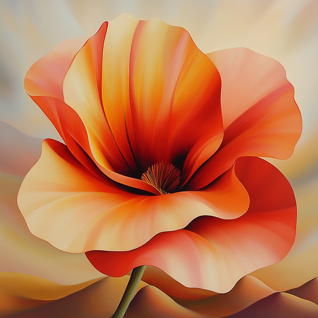 Georgia O’Keeffe Inspired Desert Flower Close-up paint by number