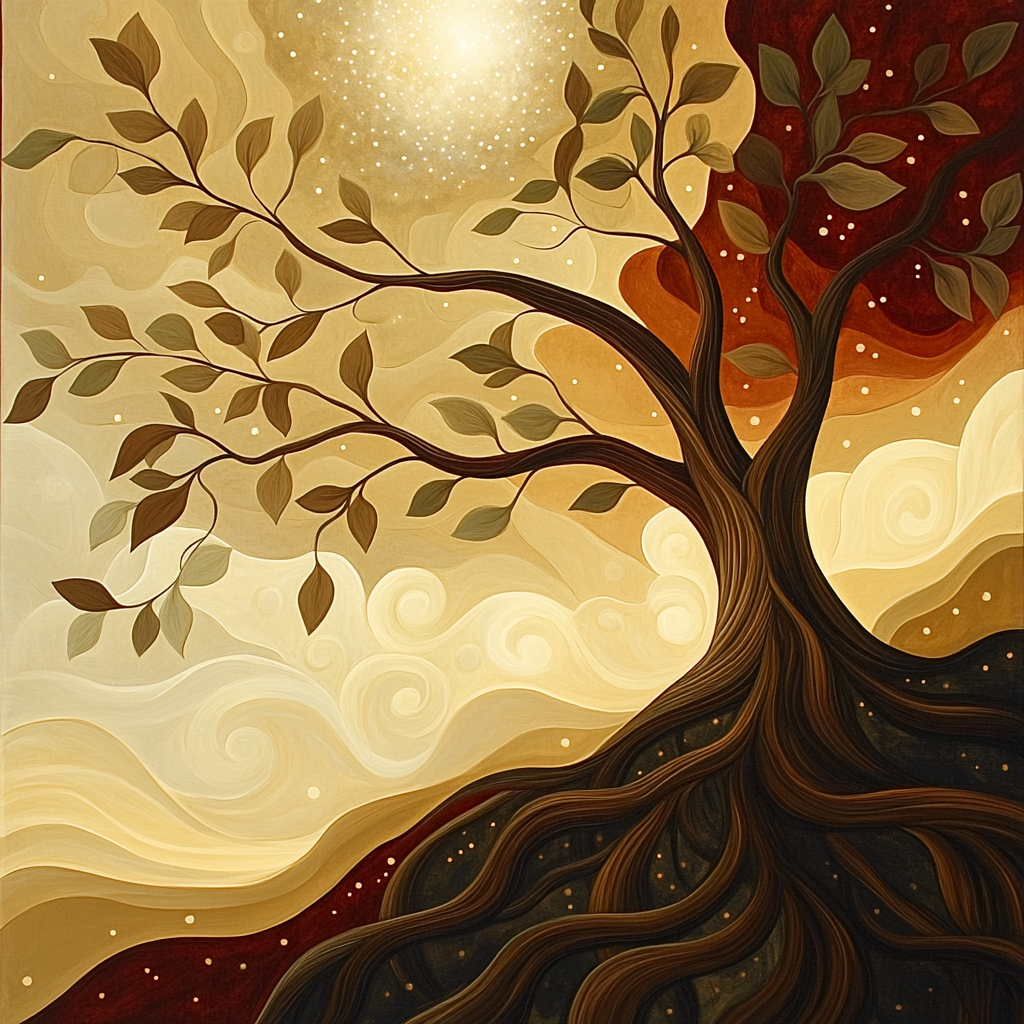 Nandalal Bose Inspired Mythic Banyan Nebula DIY paint by numbers