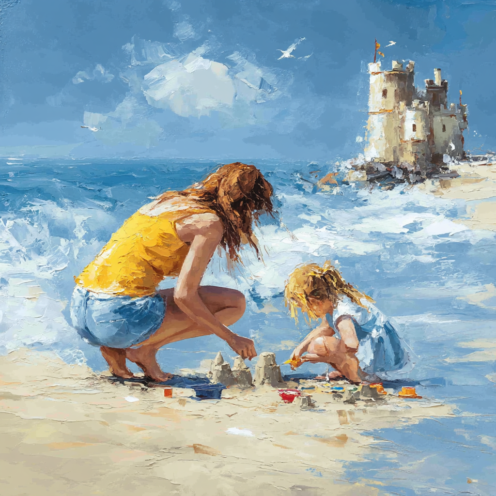 Mom And Me At The Beach DIY Paint By Numbers