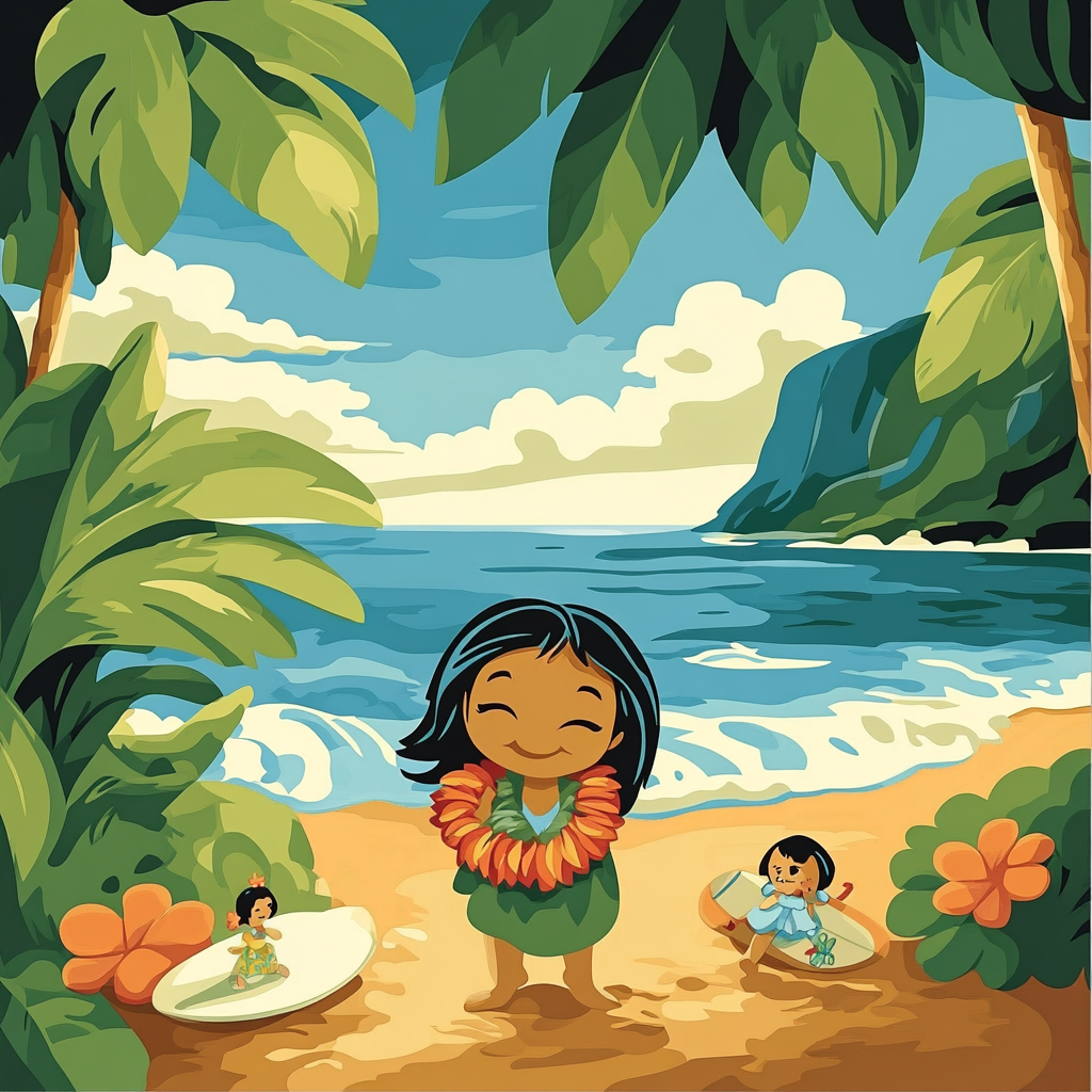 Lilo Hula Practice Numbered painting kits
