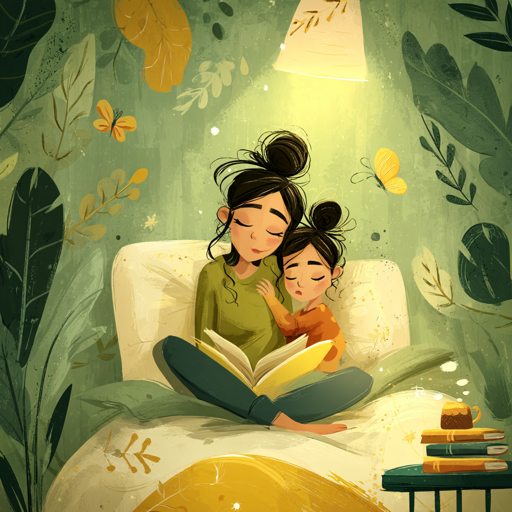 Cuddle Time After A Story Number Painting