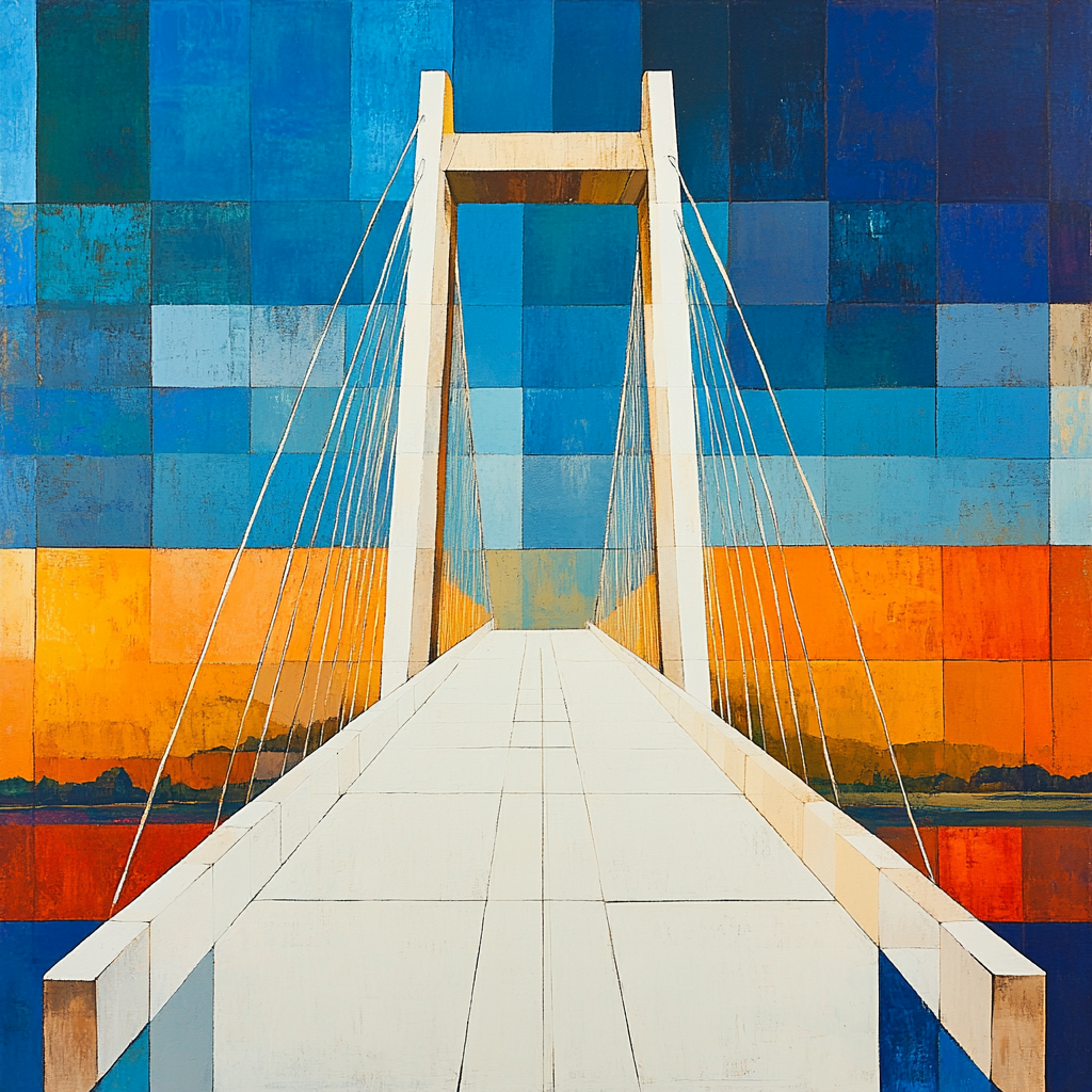 Piet Mondrian Inspired Bridge Abstraction paint by numbers