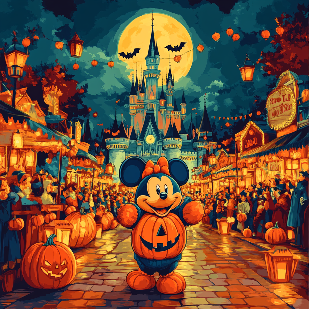 Mickey Pumpkin Parade Paint by numbers art