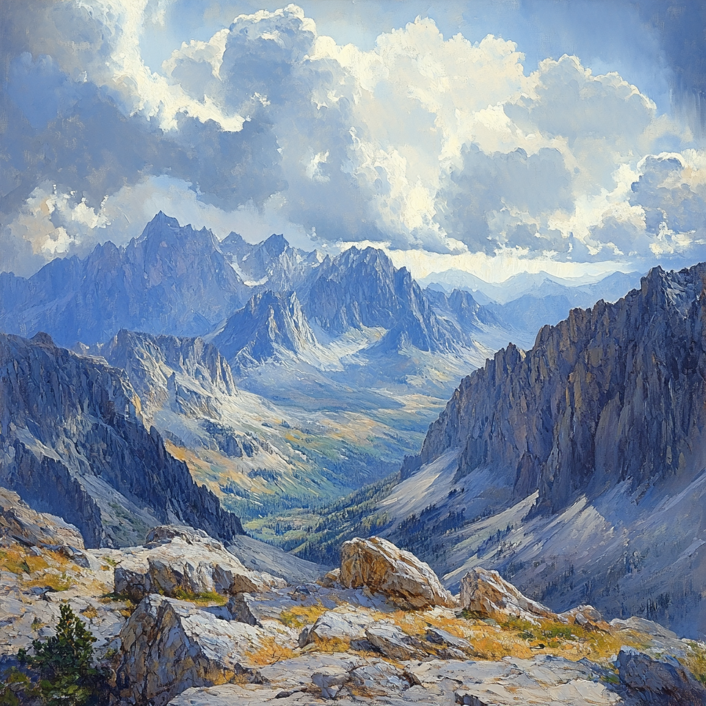 Leonardo Da Vinci Inspired Mountain Storm paint by number