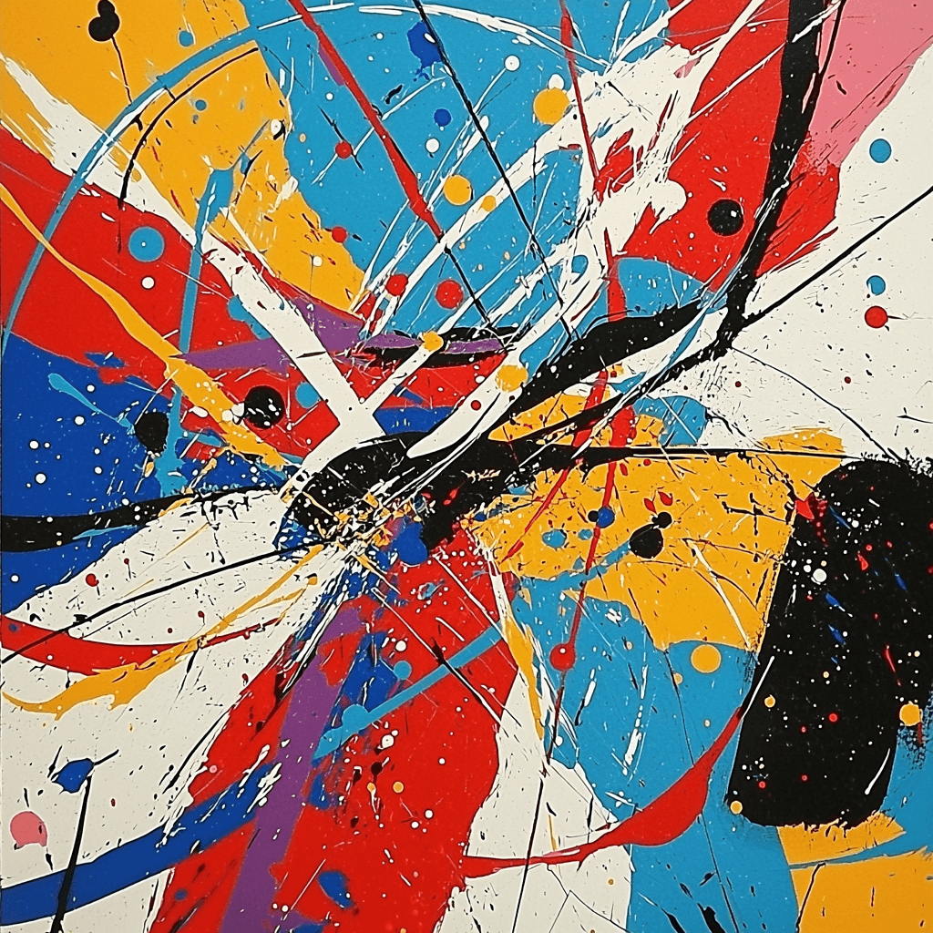 Pollock Inspired Vibrant Abstract Journey Numbered Painting Kits