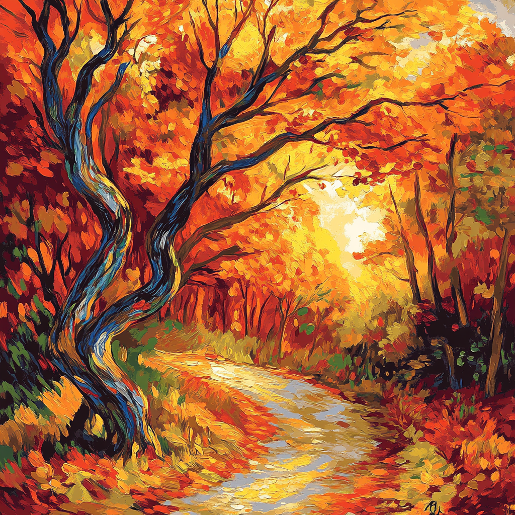 Van Gogh Inspired Autumn Forest Paint by numbers art