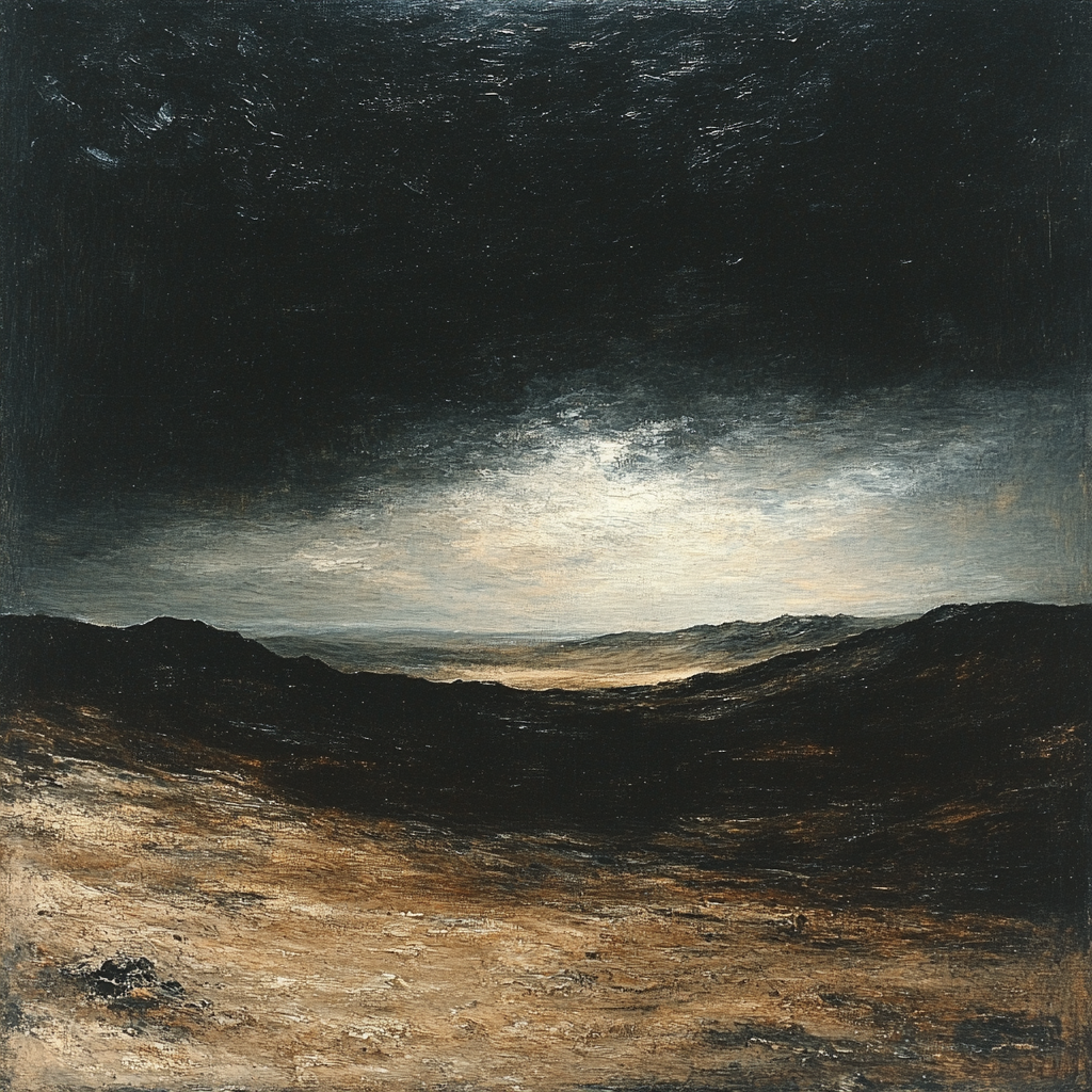 Francisco Goya Inspired Barren Hillocks Beneath Heavy Sky paint by number