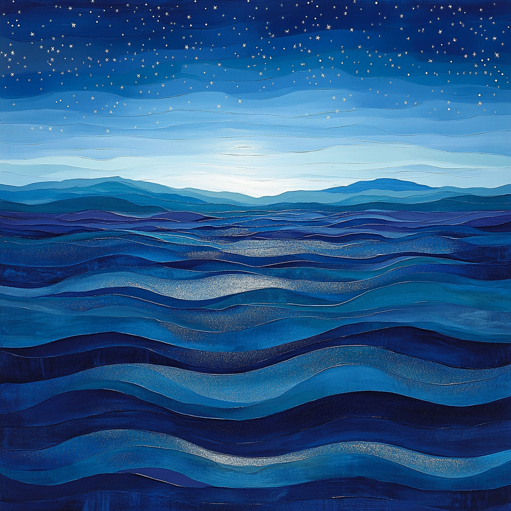 Edgar Degas Inspired Ocean Of Distant Stars Number painting